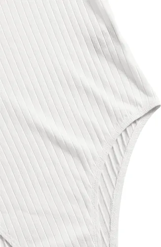 Vista 5 de Romwe Camiseta básica de punto acanalado de manga corta para mujer