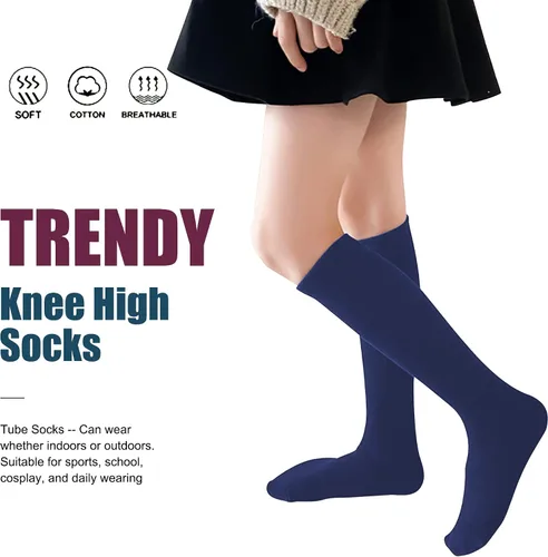 Vista 6 de UTTPLL Calcetines de algodón para niños pequeños, calcetines de béisbol hasta la rodilla, calcetines deportivos de fútbol para niños, calcetines