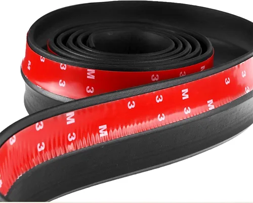 Vista 3 de Protector de goma para parachoques delantero universal de auto, alerón de 2.5M/8.2 pies, divisor de borde, protector de falda de carrocería (Negro)