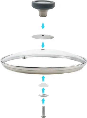 Vista 3 de Tapa de cristal transparente de 6 pulgadas para sartén de repuesto
