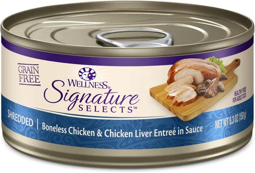 Vista 32 de Wellness CORE Signature Selects - Alimento húmedo enlatado grueso para gatos adultos, natural, rico en proteínas, sin granos, receta de carne de res