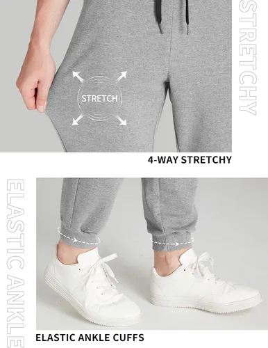 Vista 53 de Idtswch 30/32/34/36/38/40. Pantalones deportivos altos para hombre, extra largos, con bolsillos con cremallera