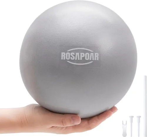 Vista 8 de ROSAPOAR Pelota de ejercicio pequeña – Mini pelota de pilates de 9 pulgadas, pelota de yoga antiestallidos para estiramiento y entrenamiento