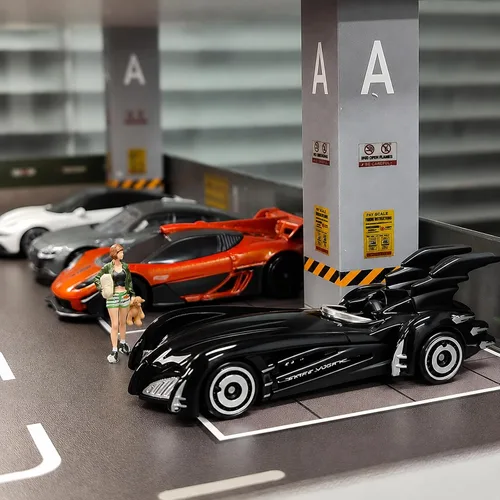 Vista 4 de Vitrina para Hot Wheels: Diorama de garaje de coche de juguete con luces Negro