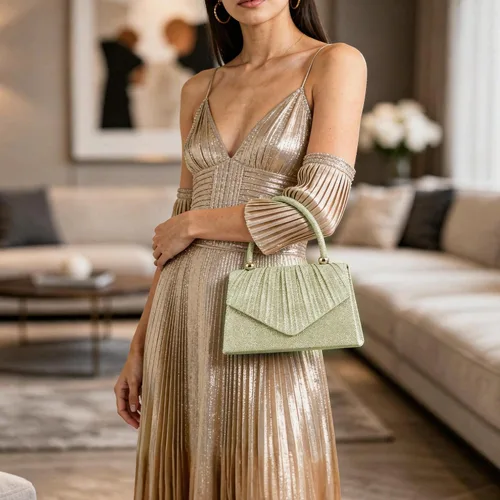 Vista 2 de Bolso de noche brillante para mujer, bolso de mano pequeño y brillante para mujer, para boda, fiesta, bolso de hombro para mujer