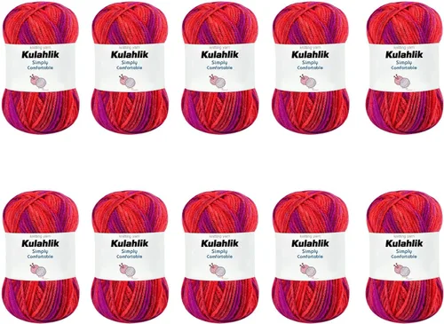 Vista 28 de 50g (1x50g) Hilo Acrílico para Crochet y Tejido, Hilo Degradado Colorido, 1 Rollo de Madejas, Hilo Acrílico Multicolor, Perfecto para Proyectos