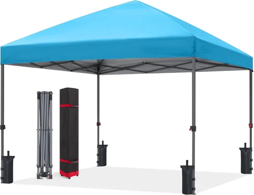 Vista 12 de ABCCANOPY Toldo desplegable – Tienda de campaña portátil para patio al aire libre resistente para patio trasero y terraza con 4 bolsas de arena Beige