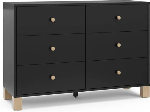 Vista 17 de Storkcraft California - Cómoda de 3 cajones con cambiador, color negro/madera flotante