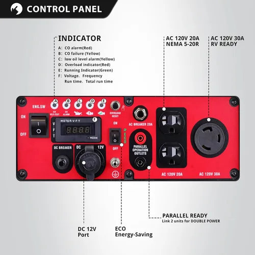 Vista 2 de PowerSmart Generador portátil de 4400 vatios con tecnología de inversor