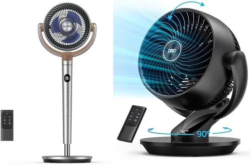 Vista 8 de Dreo Ventilador de pie con control remoto, ventilador de torre con control remoto, ventiladores oscilantes para dormitorio y hogar