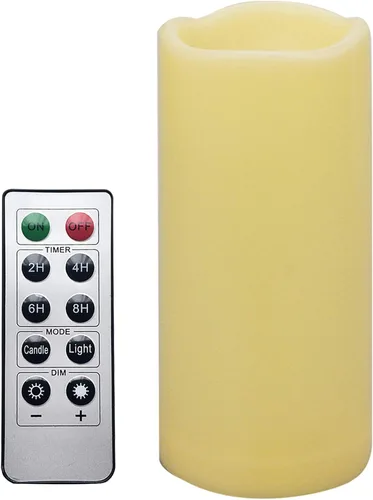 Vista 11 de Juego de 2 velas LED sin llama, impermeables, funcionan con pilas, con control remoto, de plástico, decorativas, para decoración del hogar, jardín