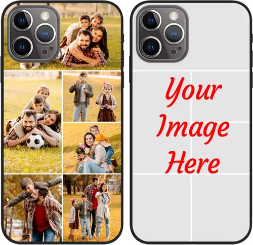 Vista 16 de Funda de teléfono con foto personalizada para iPhone 12 Pro, imagen/texto personalizado, funda negra delgada y suave, regalo único de nicho