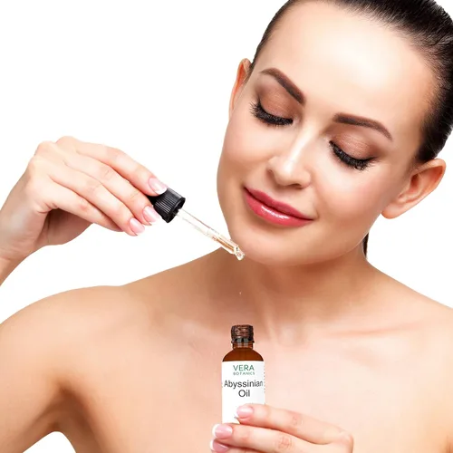 Vista 2 de Aceite de abissinio 100% puro y natural, sin refinar, prensado en frío para cara, piel seca, uñas, labios, cuerpo y cabello, reduce la rotura
