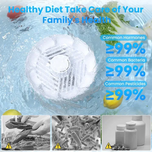 Vista 5 de Máquina lavadora de frutas y verduras. Purificador giratorio de frutas y verduras. El dispositivo limpiador de frutas se enciende automáticamente
