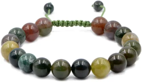 Vista 16 de AD Beads - Pulseras de gemas naturales de 0.39 pulgadas, cristales de sanación, macramé ajustable de 7 a 9 pulgadas