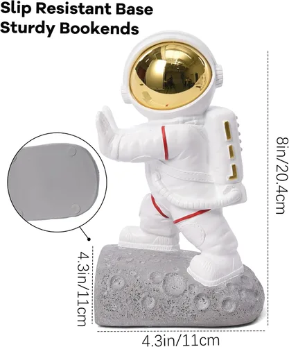 Vista 2 de Sujetalibros de decoración espacial, divertidos extremos de libro de astronauta de resina para niños