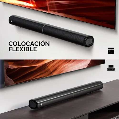 Vista 8 de Barra de sonido para TV, barra de sonido PHEANOO 2.1 CH con subwoofer, HDMI (ARC)/Bluetooth 5.0/óptica/conectividad AUX - D5