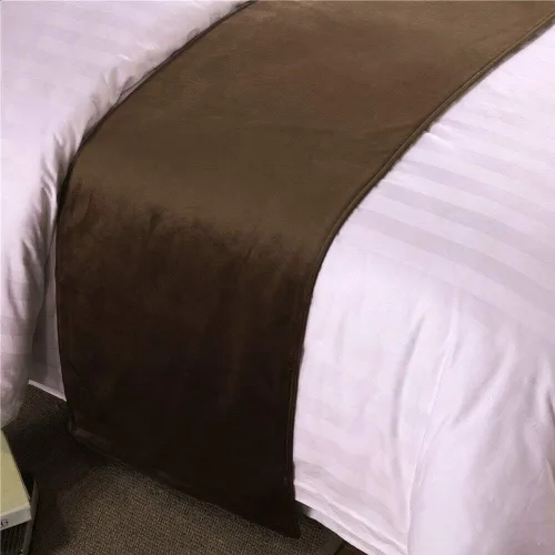 Vista 3 de Pañuelo de terciopelo de lujo, toalla de cola de cama, decoración de ropa de cama para el hogar, hotel, dormitorio