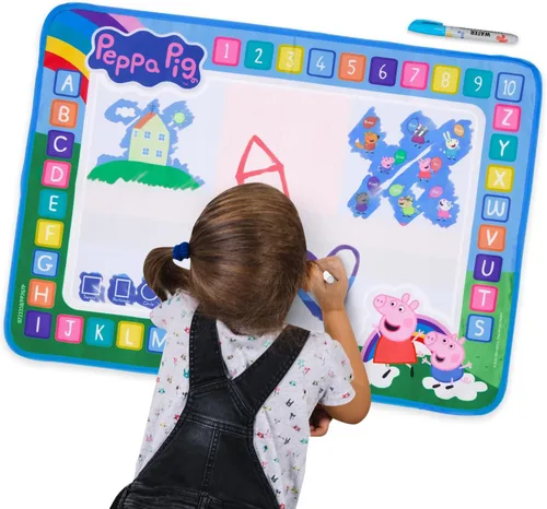 Vista 10 de Evie Pig - Alfombrilla de dibujo de agua para niños de 39.4 x 39.4 in, sin ensuciar, alfombrilla de dibujo mágica con bolígrafos, almohadilla