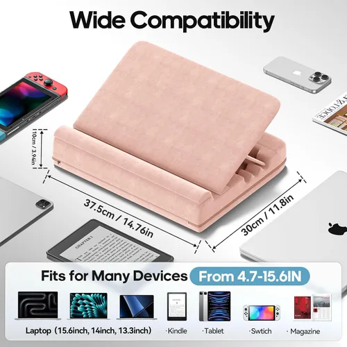 Vista 2 de Escritorio para laptop y tablet con cojín, almohada para computadora portátil para sofá, cama, automóvil, soporte de almohada ajustable