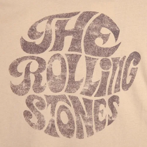 Vista 6 de Rolling Stones Men's Vintage 70's Logo Short Sleeve T-Shirt Beige