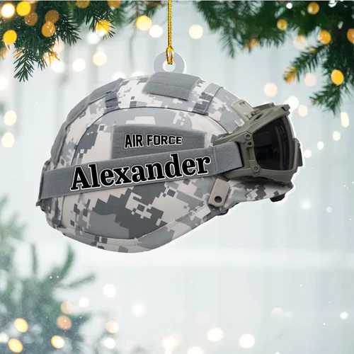 Vista 5 de Adornos de Navidad del ejército estadounidense, adorno de veterano para hombres y mujeres, adornos patrióticos para decoración de árbol de Navidad