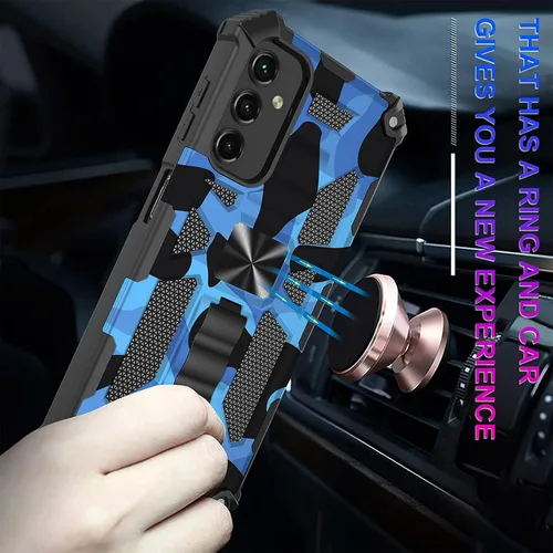 Vista 2 de Funda para Samsung Galaxy A54 con función atril camuflaje verde