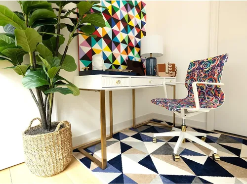 Vista 7 de Eurotech Seating Elizabeth Sutton Collection Wynwood Multi Rose Task - Sillas de nailon para el hogar, oficina, escritorio, marco blanco