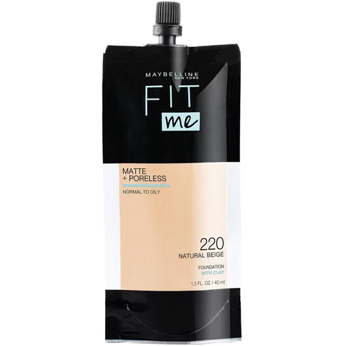 Vista 11 de Maybelline New York Fit Me Matte + Poreless Base Líquida, Formato de Bolsa, 220 Natural Beige, 1.3 onzas 220 Beige natural