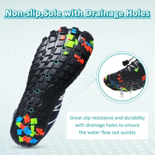 Vista 5 de ziitop Zapatos de agua para hombres y mujeres, para playa, descalzos, natación, escalada, piscina, calcetines, antideslizantes, transpirables