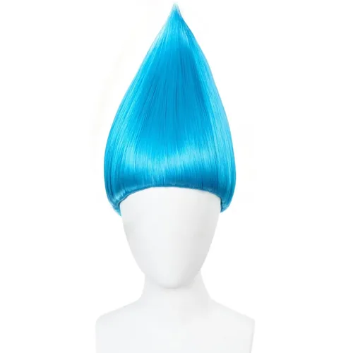 Vista 4 de ANOGOL Peluca divertida azul cielo para mujeres y hombres, peluca loca