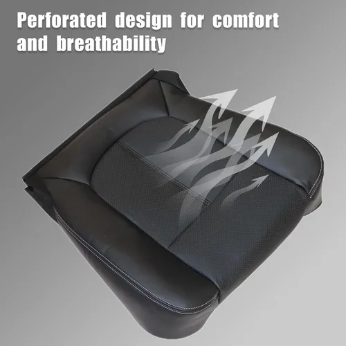 Vista 4 de GXARTS Funda de asiento de cuero de repuesto para parte inferior del lado del conductor, color negro #5B o 6B, compatible con Ford F250 F350 F450