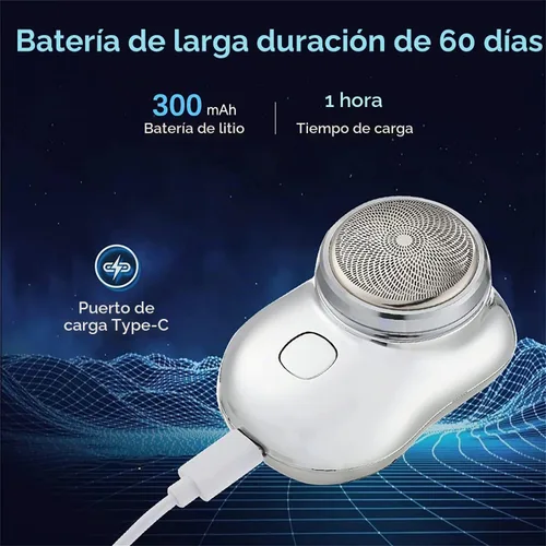 Vista 2 de Mini afeitadora USB 2023 – Nueva versión: afeitadora eléctrica portátil de bolsillo, recargable, impermeable, maquinilla de afeitar eléctrica mágica