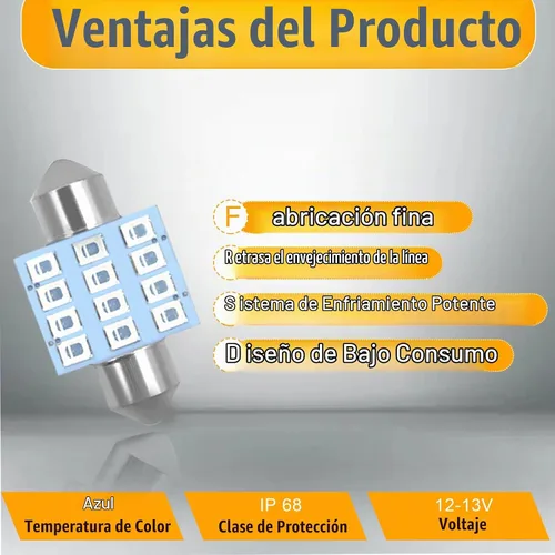 Vista 5 de QuicTO Juego de luces LED para interiores, 24 piezas, color azul, compatible con la mayoría de vehículos