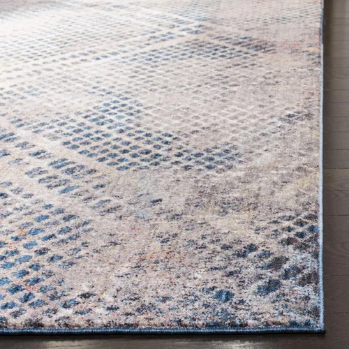 Vista 9 de SAFAVIEH Monray Collection - Alfombra decorativa de 3 x 5 pies, azul y multicolor, diseño moderno abstracto envejecido, no desprende pelusa