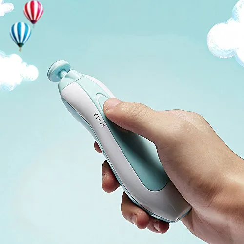 Vista 3 de FairOnly - Set de cortaúñas eléctrico para bebé, para cuidado de los dedos, color azul claro