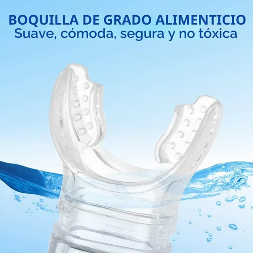 Vista 5 de Supertrip Snorkel seco para adultos, buceo con protector contra salpicaduras y válvula superior, esnórquel de buceo libre para adultos y jóvenes