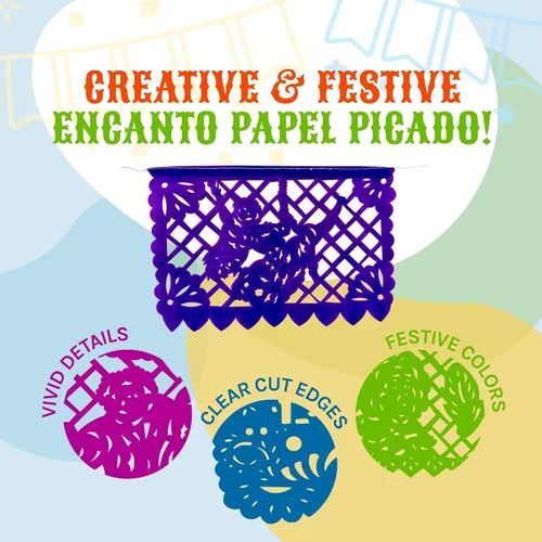 Vista 7 de Encanto - Decoraciones para fiesta de cumpleaños, papel picado, plástico