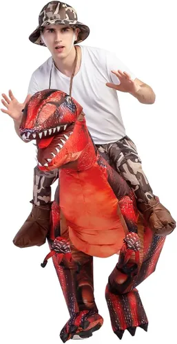 Vista 2 de GOOSH Inflatable Dinosaur Costume for Adult Halloween Costume Women Man Funny Blow up Costume for Halloween Party Cosplay