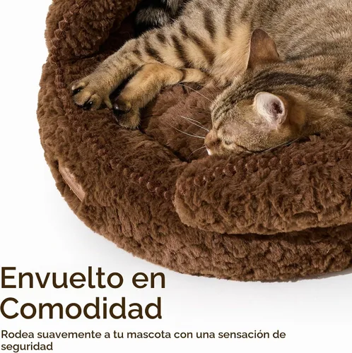Vista 2 de FUKUMARU Cama para gatos de interior, cama para perros pequeños, lavable Marrón