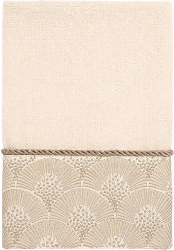 Vista 3 de Avanti Linens - Juego de toallas de 3 piezas, toallas de algodón suaves y absorbentes (colección Deco Shell, marfil)