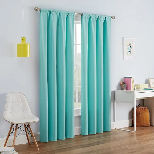 Vista 47 de ECLIPSE Kendall - Cortina térmica opaca moderna con bolsillo para cortinero, para dormitorio o sala de estar (1 panel), 42 x 54 pulgadas, alcachofa