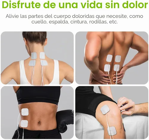 Vista 4 de AUVON TENS - Almohadillas de electrodo de 2 x 2 pulgadas, paquete de 48 unidades, almohadillas reutilizables sin látex con autoadhesión mejorada