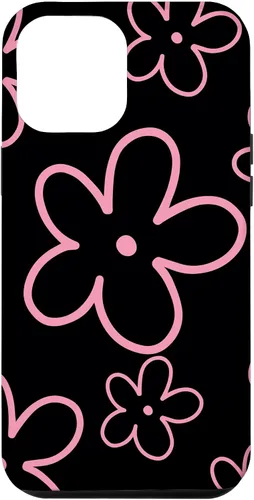 Vista 26 de Pink Black Flower Retro Modern Boho Floral Aesthetics Case for iPhone 17