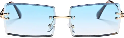 Vista 120 de Gafas de sol rectangulares para hombres/mujeres, gafas de sol pequeñas sin montura cuadrada