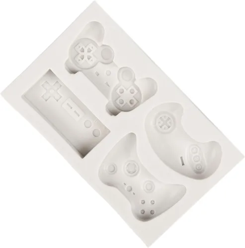 Vista 4 de Controlador de juego Molde de fondant para videojuegos, Gamepad de silicona, chocolate, caramelo, para juego, fiesta, decoración de pasteles