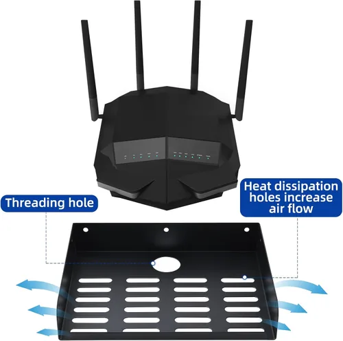 Vista 4 de Estante flotante de metal de 9 "x 6.9" moderno estante montado en la pared para componentes de TV, router, consola de juegos, reproductor de DVD