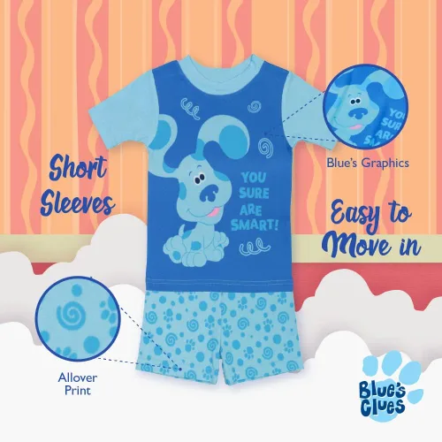 Vista 5 de Nickelodeon Paw Patrol Baby Shark Juego de pijama de algodón de 4 piezas Blue's Clues