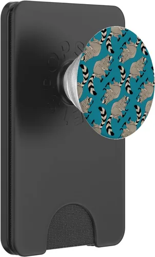 Vista 7 de Patrón de mapache de basura, panda, bosque, amante de los animales, mapache PopSockets estándar PopGrip