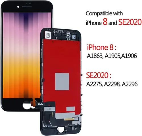 Vista 4 de Ayake Para iPhone 8/SE 2020 Reemplazo de Pantalla Negro, Asamblea Completa Retina LCD Touch Digitalizador con Herramientas de Reparación para iPhone